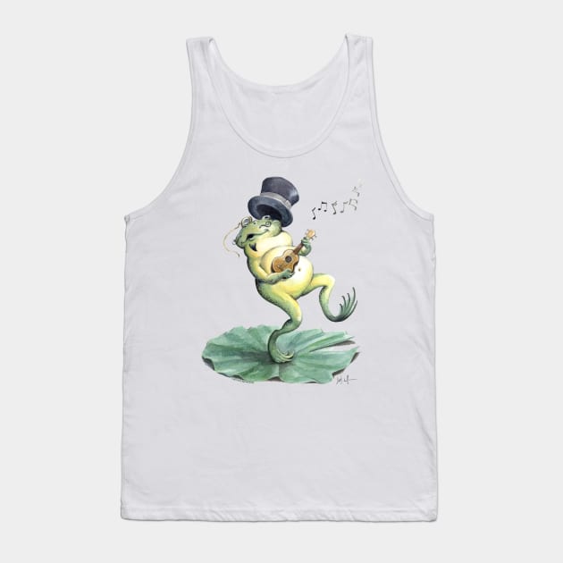 Dancing Ukulele Frog Tank Top by UkuleleJim